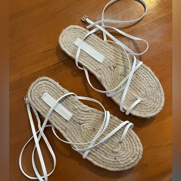 ASOS DESIGN Jamila toe loop espadrille , White, Women's US10 - Picture 2 of 10